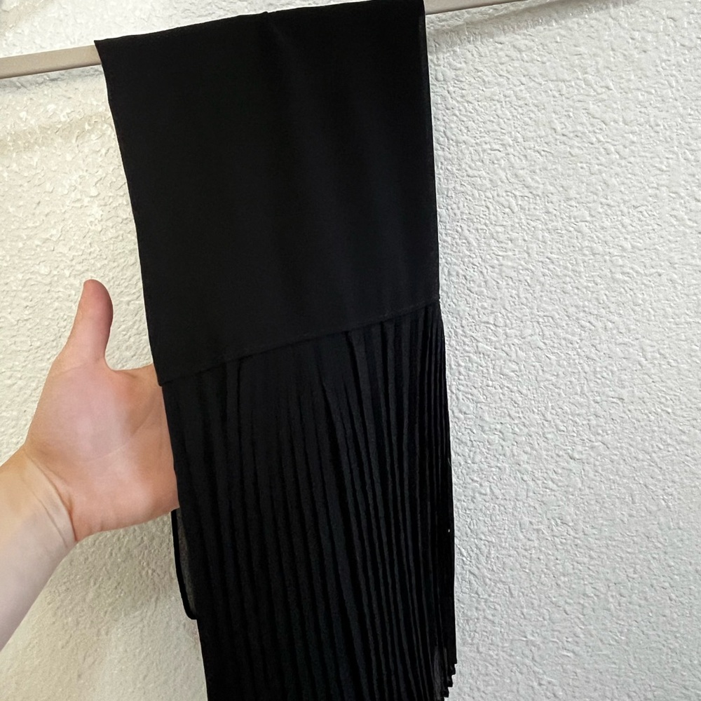 Elegant Black Fringe Scarf